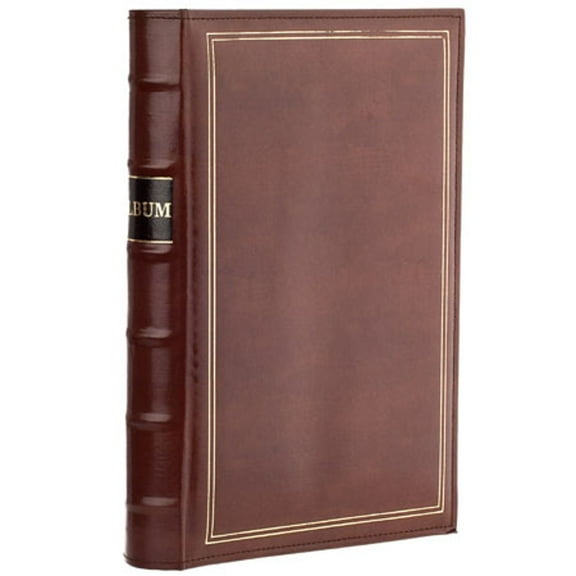 Pioneer Photo Album Bonded Leather Bi-Directional Memo 3 Ring Photo Album, Holds 204 4x6" Photos, 3 Per Page, Tan