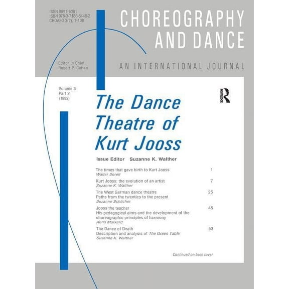 The Dance Theatre of Kurt Jooss (Hardcover)
