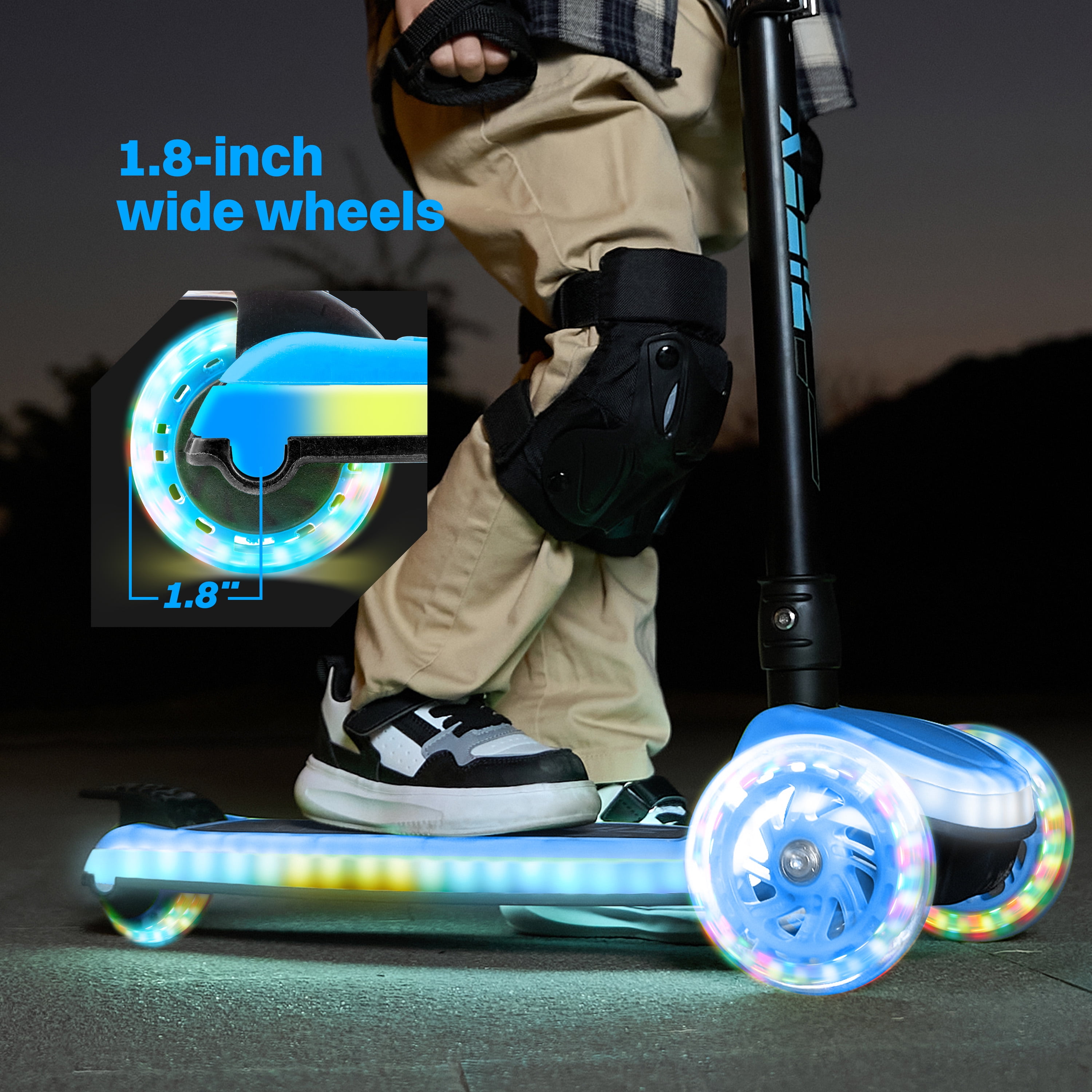 yunn⭐︎kids LIFE ZIFFY 3-Wheel Light-Up Kids Scooter, 4 Adjustable Height
