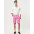 thumbnail image 2 of Unique Bargains Men's Stripe Flat Front Mid Rise Chino Walk Shorts, 2 of 7