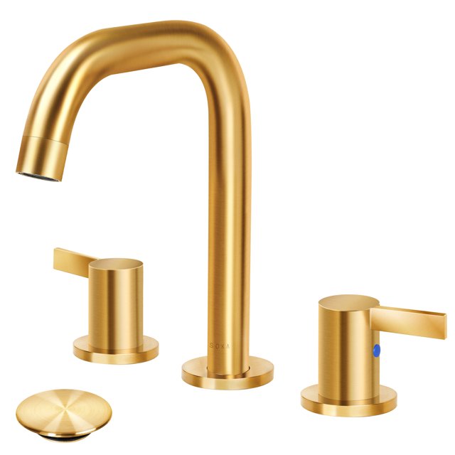 SOKA 816 Inch Widespread Bathroom Faucet 2 Handles Gold Commercial