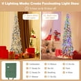 thumbnail image 6 of Topbuy 6FT Pre-lit Artificial Christmas Tree Snow-flocked Xmas Pencil Tree with 407 Branch Tips 250 LED Lights 2 Lighting Colors, 6 of 9
