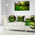 thumbnail image 3 of Designart Green Forest Sunset Panorama - Landscape Printed Throw Pillow - 12x20, 3 of 5