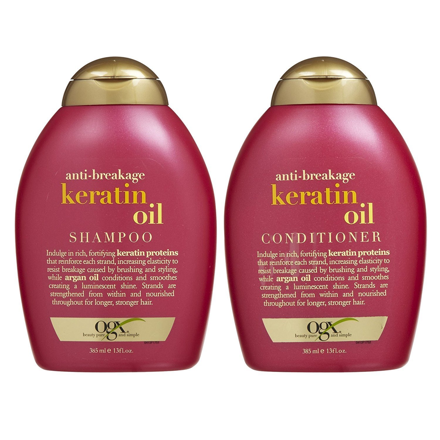 Ogx Anti Breakage Keratin Oil Shampoo & Conditioner Stronger Hair Can Grow Longe (13 Ounces