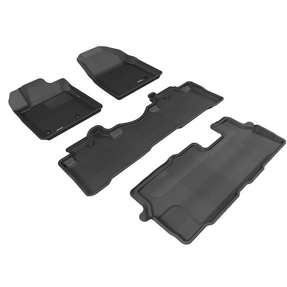 Front, Rear and Third Row Floor Mat Set - Compatible with 2009 - 2015 Honda Pilot 2010 2011 2012 2013 2014