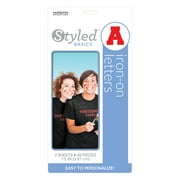 Styled Basics 1.5" Red Collegiate Flocked Iron-On Letters, 2 Sheets, 49 Pieces