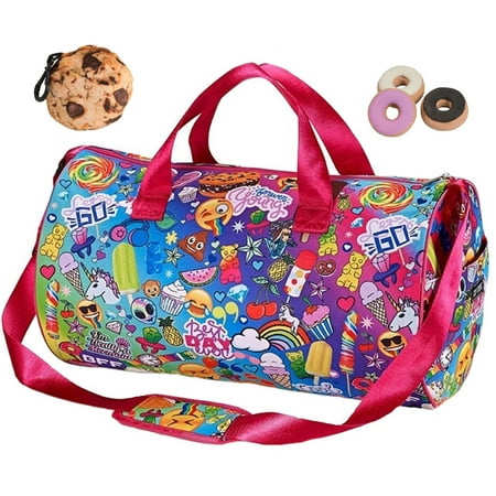 Top Trenz Emoji Best Day Scented Sporty Duffle Bag, Cookie Keychain & Erasers Multi-pack School