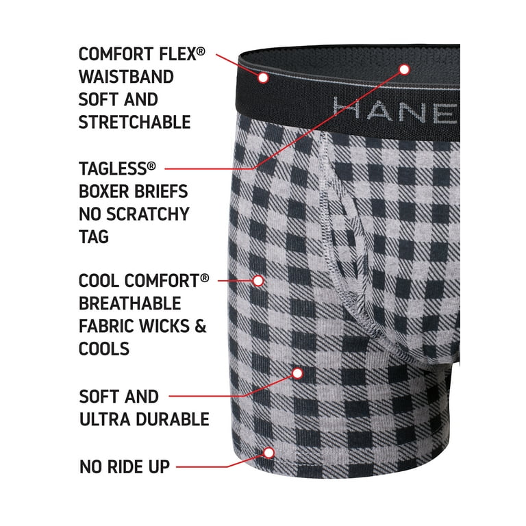 Hanes Boys' Comfort Flex Boxer Briefs 5 Pack, Sizes S-XL