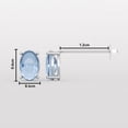 thumbnail image 5 of Blue Topaz 925 Sterling Silver Stud Pierced Earrings For Women,Blue Earrings,5 * 3MM, 5 of 6