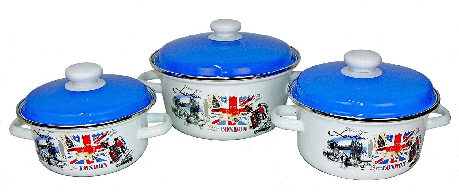 Idilia Enamel Steel Pot, London Collection, Enamel Cookware, Enamel Pot
