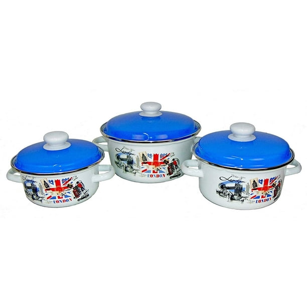 Idilia Enamel Steel Pot, London Collection, Enamel Cookware, Enamel Pot