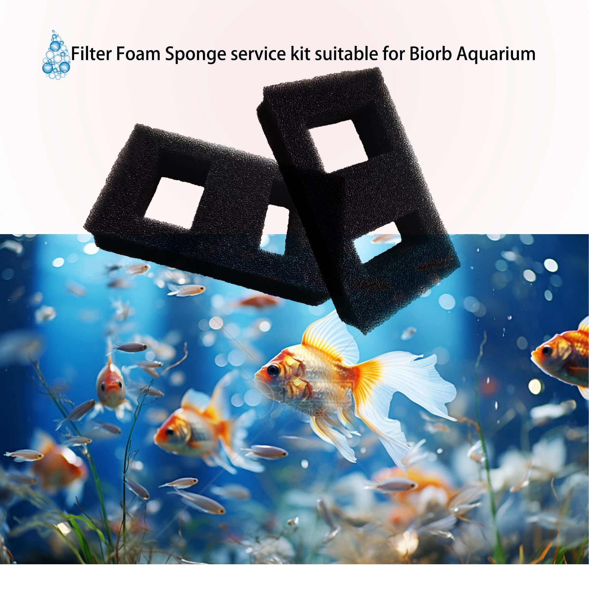 Delapan Fish Foam Pre-Filter Sponges for Canister Filters and Fluval SPEC Aquarium Filter Media, 6 Pack