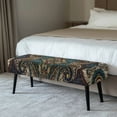 thumbnail image 2 of POLERO Paisley Floral Print Dining Bench Cover Washable Stretch Piano Bench Seat Cover Removable Vintage Rectangle Seat Cushion Protector for Home Patio, Bedroom, Hotel, 2 of 7