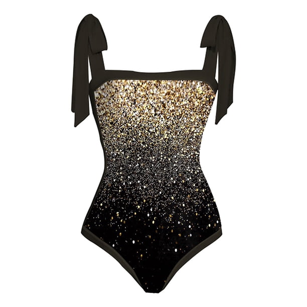 Traje de baño de playa para mujer con cordones y vestido para deportes acuáticos (XL dorado) 2 piezas Wdftyju Para Estrenar