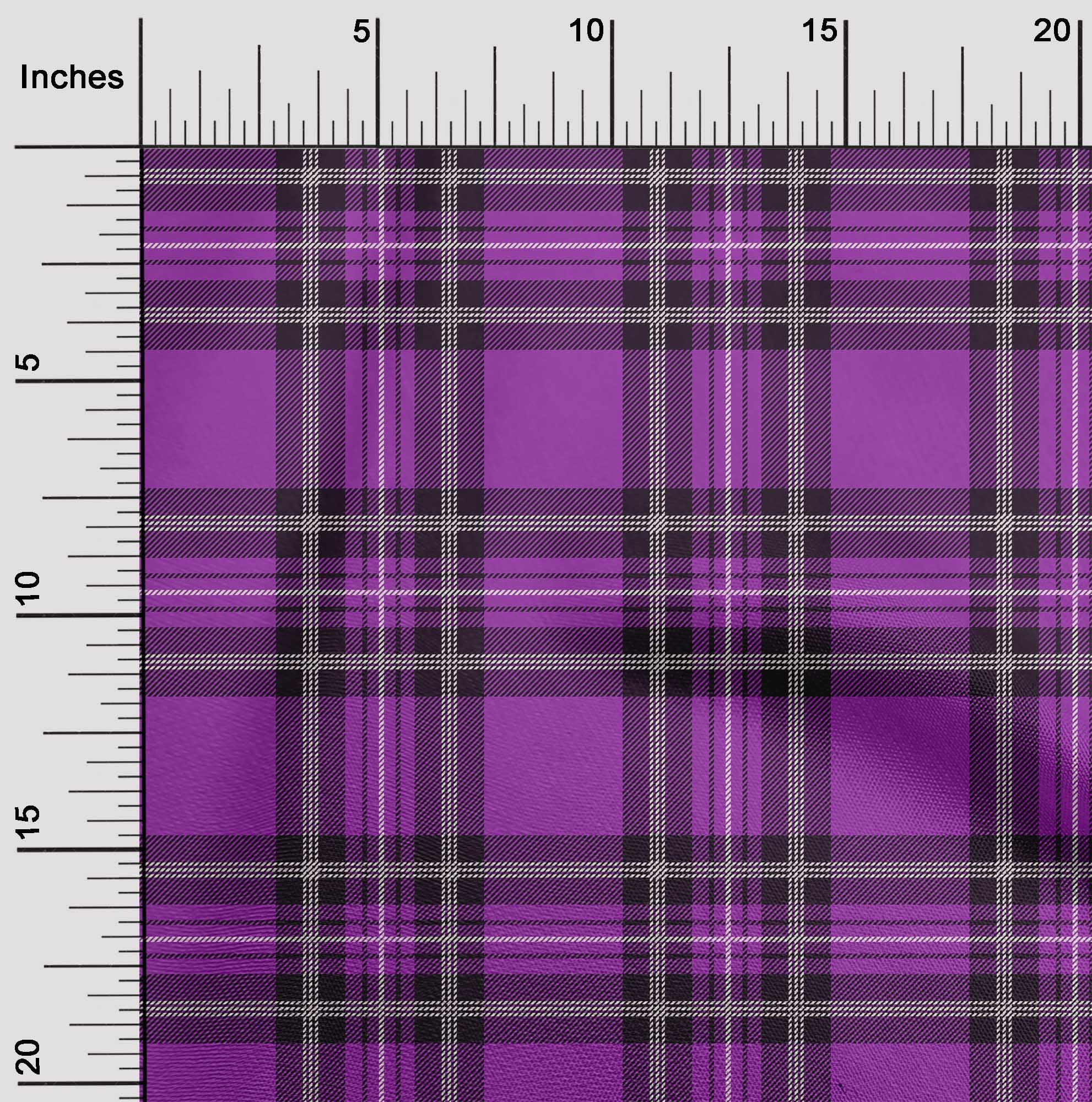 oneOone Cotton Poplin Twill Purple Fabric Tartan Dress Material Fabric Print Fabric By The Yard 56 Inch Wide-9127