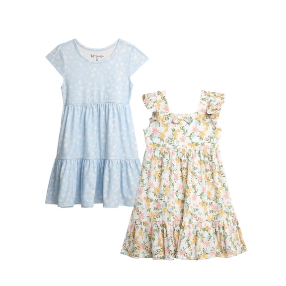 Jessica Simpson Girls' Two Pack Knit All-over Print Dress Set, Sizes 4-16