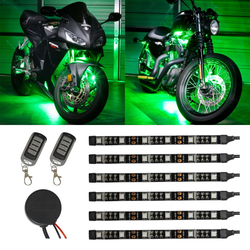 LEDGlow 6pc Advanced Green SMD LED Mini Motorcycle Light Kit
