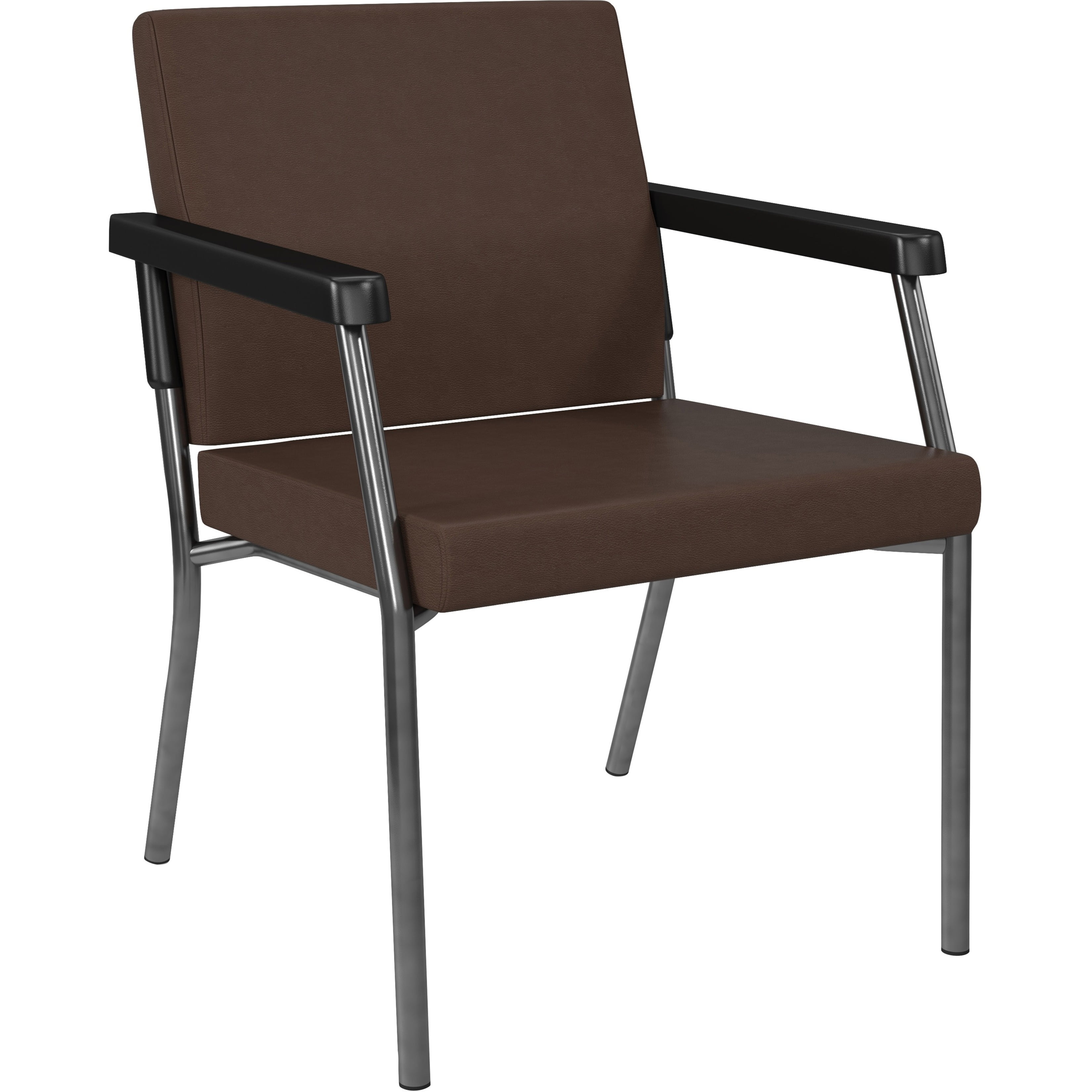WorkSmart Guest Chair with soft PU Arms, Sturdy Titanium Metal Frame