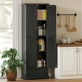 thumbnail image 2 of HOMCOM 71" Pantry Cabinet, Kitchen Storage Cabinet with 2 Doors, Black, 2 of 10
