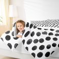 thumbnail image 4 of Manfei Modern Abstract Geometric Full Size Comforter Sets,Circle Circular Print Bedding Comforter Set,Black Polka Dots Bedding Sets For Men Women,Super Cozy Room Decor Reversible,3pcs, 4 of 8
