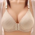 thumbnail image 2 of Gibobby Brasieres Comodos Para Mujer Cómodo estilo de hebilla frontal para mujer sin ajuste de anillo de, cuello delgado y sujetador con pliegue lateral grande(Beige,36), 2 of 3