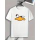 thumbnail image 2 of Camiseta gráfica de verano para hombre: camiseta de manga corta con cuello redondo de algodón negro con estampado de cara de pato, lavable a máquina, tejido de 180-1,0 g/m². Camiseta para adultos, hom, 2 of 6