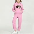 thumbnail image 2 of LEKWK 2-Piece Hoodie Set for Little Girls Long Sleeve Leopard Heart Print Pullover Sweatpants Joggers Activewear Tracksuit Fall Winter Warm Outfit, 2 of 6