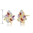 thumbnail image 3 of Forever Facets 18K Yellow Gold Over Sterling Silver Cluster Earrings, Adult Female, 3 of 3