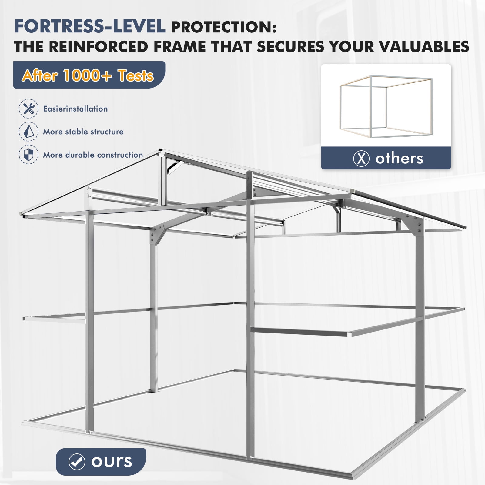 JULY'S SONG 10X12FT Outdoor Storage Shed, Metal Shed with 2 windows & Lockable doors for Lawn, Gray
