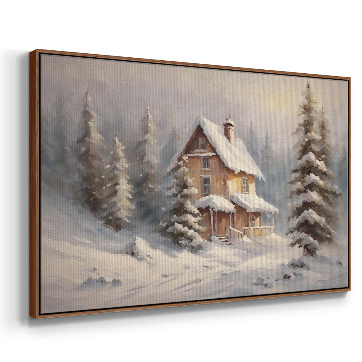 Vintage Landscape-CLXXVIII By Wexford Home Framed in Walnut Wood Gallery Wrapped Canvas 25 in. x 37 in.