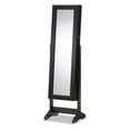 thumbnail image 1 of Baxton Studio Alena Brown Finition Bois Debout Libre Miroir Bijoux Armoire, 1 of 1