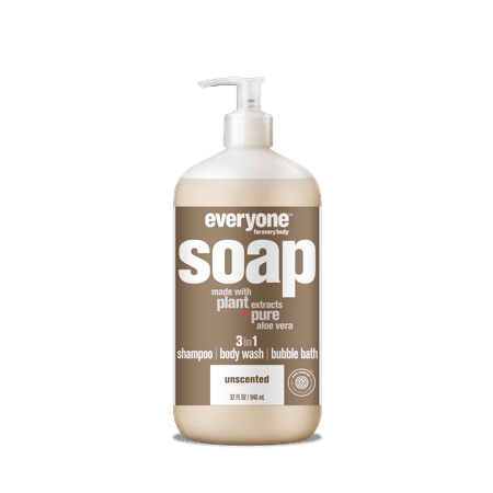 Everyone 3-in-1 Soap Unscented Shampoo Body Wash Bubble Bath 32 (Best Bubble Bath Soap)