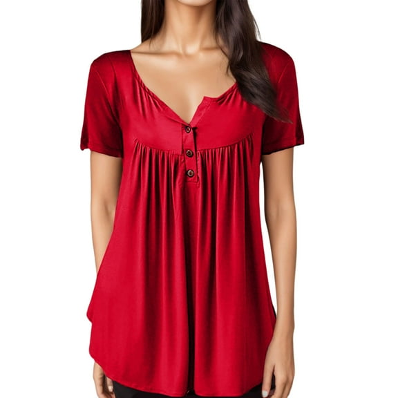 Women Blouses Long Sleeve Shirts for Women Dressy Long Sleeve Blouses Stripe Tee Stripped Blouse Going Out Shirt Baggy T Shirts for Woman Dress Summer T Shirt Cute Tops plus Red L