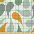 thumbnail image 2 of Ambesonne Geometric Fabric by the Yard Microfiber, Traditional, 2 Yards, Orange Grey White, 2 of 2