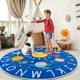 thumbnail image 5 of Round ABC Kids Rug,4 Ft Soft Circle Alphabet Playroom Rug,Washable Non-Slip Solar System Kids Play Rug,Space Educational Rug Kids Carpet for Classroom Playroom Bedroom Kids Room Decor, 5 of 14