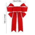thumbnail image 3 of Luoshdecor Red Christmas Bows Outdoor Decorations, Velvet Wreath Bow with Glitter White Edge for Xmas Home Front Door Decor 11 in, 3 of 6