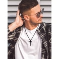 thumbnail image 3 of Bandmax 3D Black Cross Pendant Necklace for Men Women Stainless Steel Christian Crucifix Necklace Easter Christmas Jewelry Gift, 3 of 8