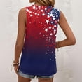 thumbnail image 5 of 250 Anniversary Shirts for Women American Flag Print Sleeveless Square Neck Patriotic Cami Tops Plus Size Relaxed Fit Summer Camping Shirts,L,#01 Wine, 5 of 5