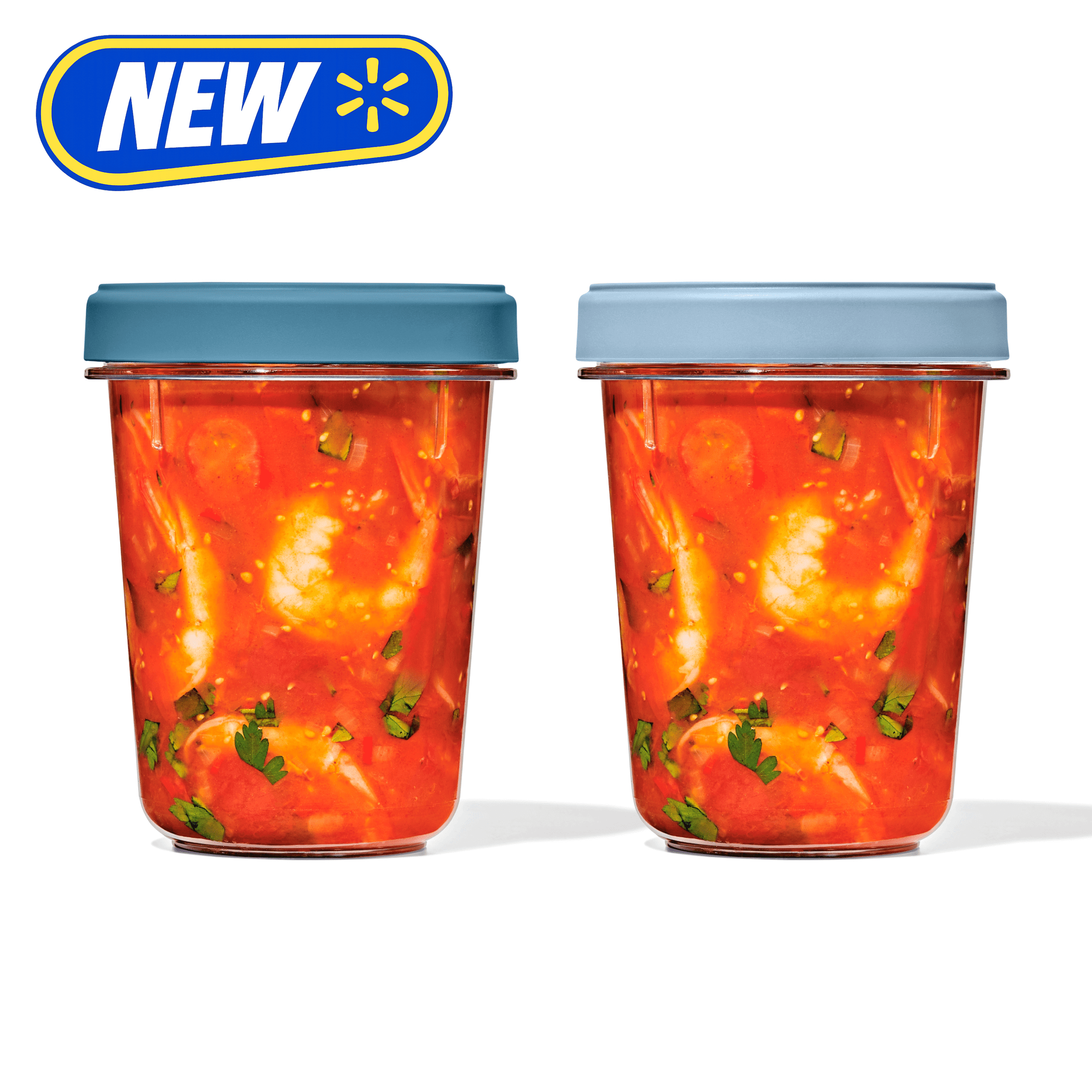 OXO Twist & Stack 32-oz Leakproof Deli Containers, 2-Pack, Reusable Food Storage Containers for Lunch Prep, Meal Prep, Soups and Leftovers, Ocean Blue