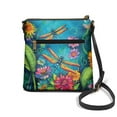 thumbnail image 2 of LedBack Dragonfly Flower Leather Shoulder Bag for Women Crossbody Satchel Purses Sling Hobo Bag Women Shoulder Handbag for Travel Shopping Work, Blue, 2 of 7