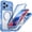 Blue, variant on GJL Magnetic Case for iPhone 18 Pro, Heavy Duty Clear Shockproof Phone Cover with Built-in 9H Screen Protector, Water Resistant, Black