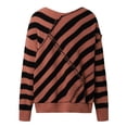 thumbnail image 3 of Women's Long Sleeve Striped Color Block Knitted Sweater V Neck Oversized Pullover Tops 6x Sweatshirts for Men Mans Winter Knit Turtleneck Men Sweater Men Zip Sweatshirt Men Anime Pullover Mens Casual, 3 of 6