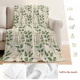 thumbnail image 5 of Green Fall Leaves Blanket Soft Cozy Warm Throw Blanket for Couch, Plush Fuzzy Flannel Fleece Blankets for Sofa, Vintage Farmhouse Botanical Burlap Bed Blankets Lightweight Gifts for Women, 50"x80", 5 of 9