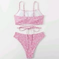 thumbnail image 3 of Aayomet Maillot de Bain Sexy pour Femmes Bikini Fendu Multicolore Maillot de Bain Imprimé devant (Rouge, S), 3 of 5