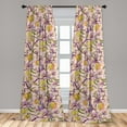 thumbnail image 4 of Ambesonne Summer Curtains, Retro Vibe Lemons Pattern, Pair of 28"x84", Yellow Lavender and Blush, 4 of 5