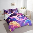 thumbnail image 3 of Manfei Cute Salamander 7-Piece Bedding Comforter Set,Galaxy Starry Sky King Bedding Sets,Pink Kawaii Axolotl Bed Sheets For Girl Kids,Super Cozy Room Decor Reversible, 3 of 8