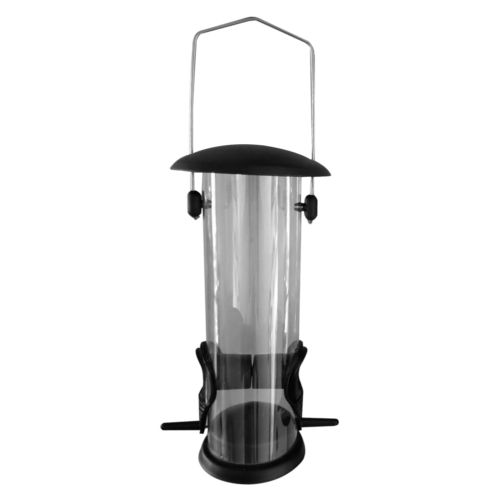 Iron Cover Bottom Bird Feeder Bird Food Dispenser Black Environmentally