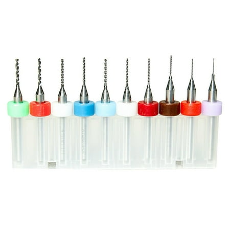 

10 Pcs 0.3mm-1.2mm PCB Print Circuit Board Tip Flute Carbide -Drill Bits For PCB jewelry Making Engraving(Random Color)