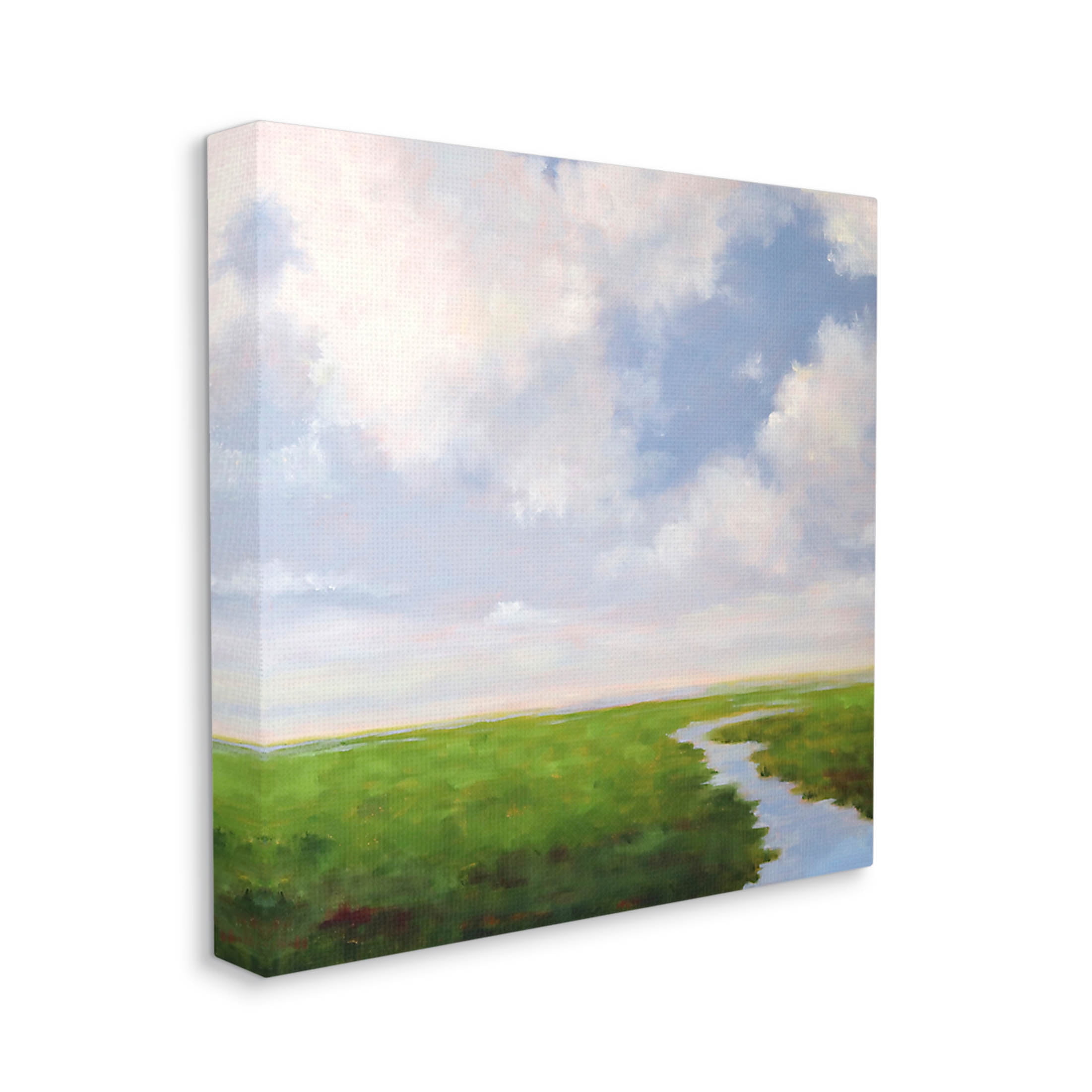 Stupell Industries Rural Country Grassland Stream Painting Gallery Wrapped Canvas Print Wall Art, Design by Catherine Andersen