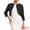 Black, variant on DARING DIVA Women's 3/4 Sleeves Flower Decor Open Front Formal Bolero S Black